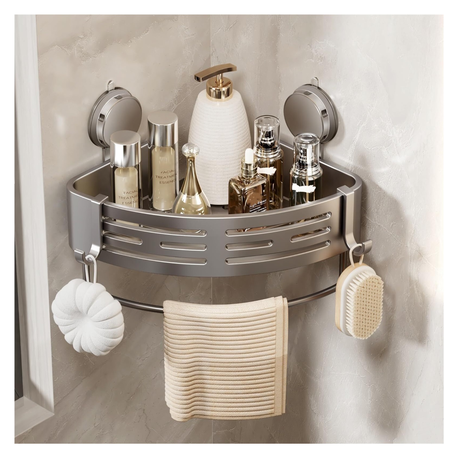 2-Pack Corner Shower Caddy - No Drill, Razor Holder, Black - Walmart.com