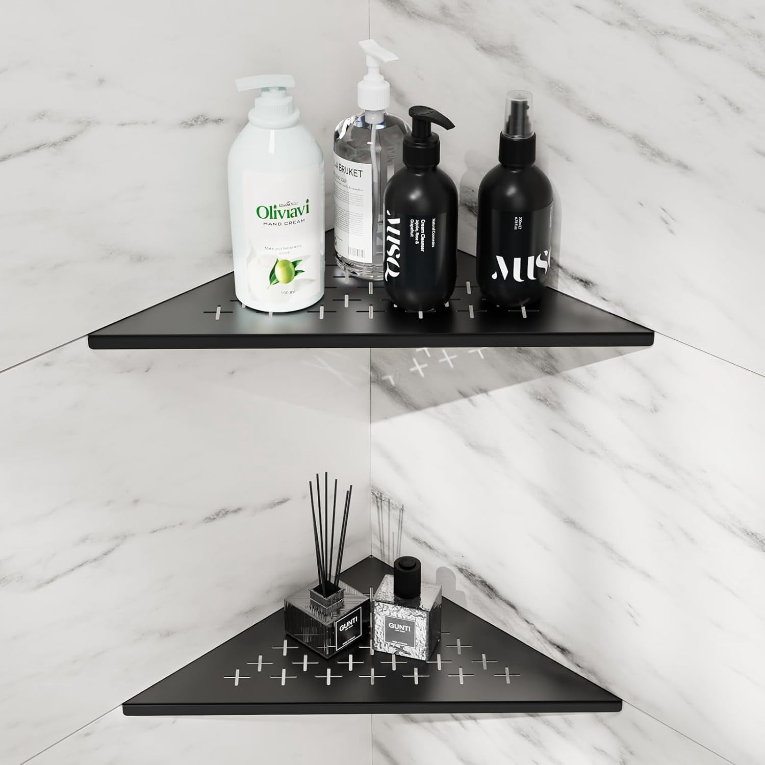 2 Pack Corner Shower Shelf 10" Slot Design Bathroom Shelves for Tiled Wall, 304 Stainless Steel ...