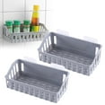 thumbnail image 1 of 2-Pack Corner Storage Rack, Shower Caddy Organizer Shelf Rack Hanging Wall Mount Organizer Basket for Kitchen, Bathroom, Shower, Sponges, Cleaning Tools, Space Saving Design Gray 2pc, 1 of 8