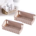 thumbnail image 1 of 2-Pack Corner Storage Rack, Shower Caddy Organizer Shelf Rack Hanging Wall Mount Organizer Basket for Kitchen, Bathroom, Shower, Sponges, Cleaning Tools, Space Saving Design Brown 2pc, 1 of 8