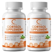 2 PackCortisol Health Supplement - Stress & Relaxation & Sleep,Balanced Cortisol Response - with Magnesium, Ashwagandha - 120 Capsules