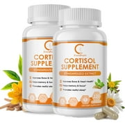 (2 Pack)Cortisol Health Supplement - Stress & Relaxation & Sleep,Balanced Cortisol Response - with Magnesium, Ashwagandha - 120 Capsules