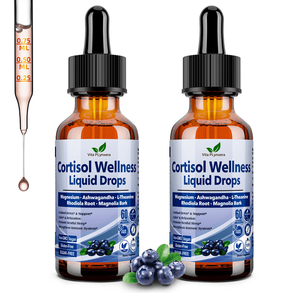 Vitaplynxera 2 pack Cortisol Supplements for Women & Men, 17-in-1 Cortisol Manager with Ashwagandha, L-Theanine, Magnesium, Hormone & Mood Support