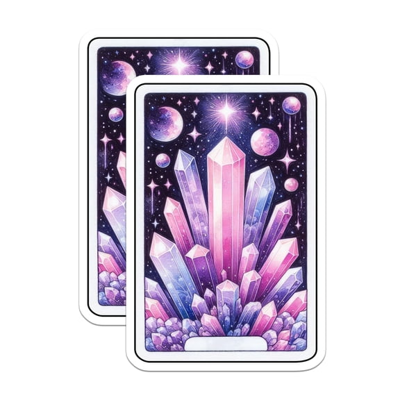 (2 Pack) Cosmic Crystal Cluster Magnets - Vibrant Space Galaxy Aesthetic Art - Celestial Fantasy Gemstone Refrigerator Decor - 5 Inches On Longest Side - Thick Durable Magnet - Made in USA