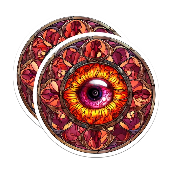 (2 Pack) Cosmic Eye Magnets - Stained Glass Vision Art - Mystical Mandala Decor - 5 Inches On Longest Side - Thick Durable Magnet - Made in USA - MAG20990