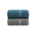thumbnail image 1 of 2 Pack Cotton Bath Towels Gray Blue 14x30 Inch Highly Absorbent Soft Towel Set for Adults, 1 of 5
