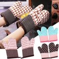 thumbnail image 1 of 2-Pack Cotton Cloth Oven Mitts, Insulated Baking Gloves for Kitchen Cooking, Non-Slip Microwave Oven Hand Protectors, 1 of 8
