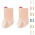 thumbnail image 1 of 2 Pack Cotton Crew Socks for Toddlers Kids 0-5 Years Newborn Boys & Girls Cute Solid Color Breathable Loungewear Ankle Sock, 1 of 8