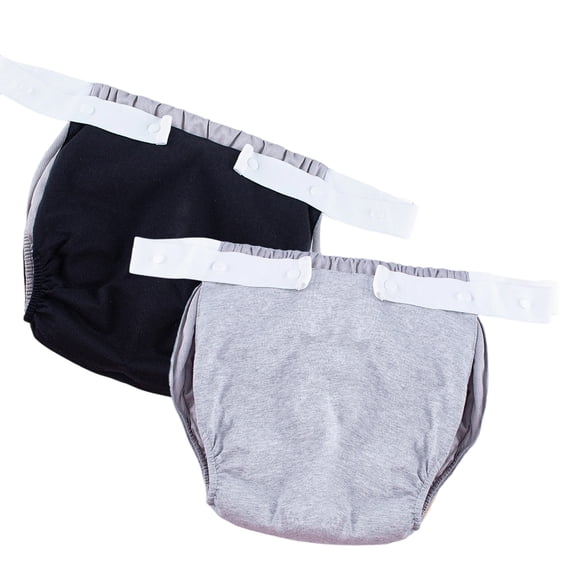 2 Pack Cotton Incontinences Underwear For Seniors Leak Proof Design Breathable Absorbent Diaper Briefs For Elderly Care