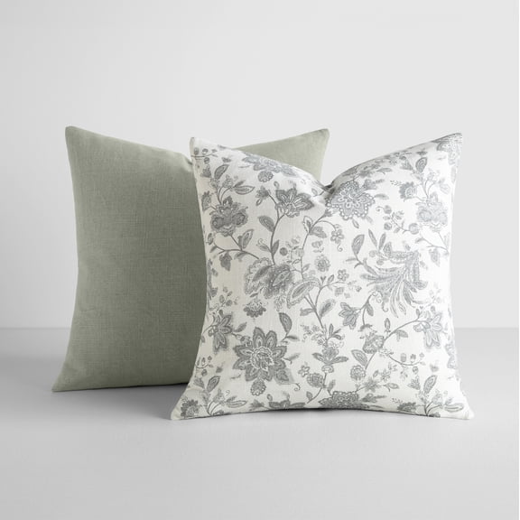 2-Pack Cotton Slub Decor Throw Pillows in Jacobean by Comfort Canopy