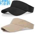 thumbnail image 1 of 2 Pack Cotton Sun Visor Hats, Adjustable Empty Top, One Size Sun Hat for Women and Men Golf Cycling Fishing Tennis Running, 1 of 6