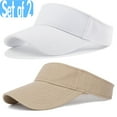 thumbnail image 1 of 2 Pack Cotton Sun Visor Hats, Adjustable Empty Top, One Size Sun Hat for Women and Men Golf Cycling Fishing Tennis Running, 1 of 6