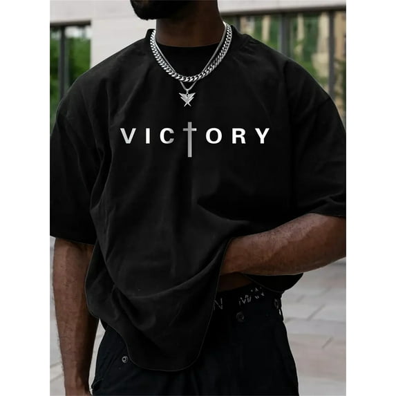 2 Pack Cotton T-Shirts for Men Letter Printed Tops Unisex Short Sleeve Crew Neck Basic Summer Graphic Tee Tops Boys Casual Loose Shirts Black S