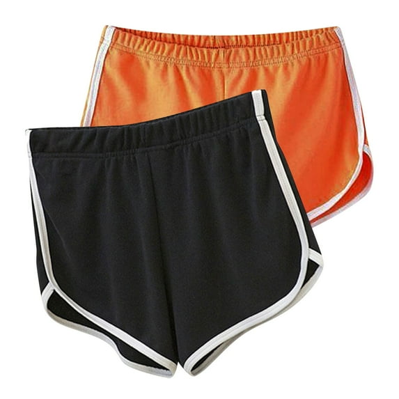 2 Pack:Cotton Yoga Dance Short Pants for Woman Summer Athletic Cycling Hiking Sports Shorts Dolphin Soft Comfy Shorts