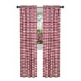 thumbnail image 1 of 2 Pack Country Farmhouse Basic Plaid Checkered Window Curtains - Burgundy, 95 in. Long, 1 of 2