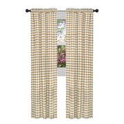 2 Pack Country Farmhouse Basic Plaid Checkered Window Curtains - Taupe/Linen, 95 in. Long