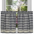 thumbnail image 1 of 2 Pack Country Farmhouse Plaid Checkered Café Tier Curtains - Assorted Colors, 1 of 1