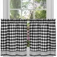 thumbnail image 1 of 2 Pack Country Farmhouse Plaid Checkered Café Tier Curtains - Assorted Colors, 1 of 1