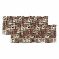 thumbnail image 1 of 2 Pack Country Patch Plaid Valances for Windows Bedroom Living Room Window Treatments, Brown Farmhouse Retro Bear Deer Cabin Rod Pocket Valance Drapes Short Kitchen Curtains Over Sink 54"x18", 1 of 8