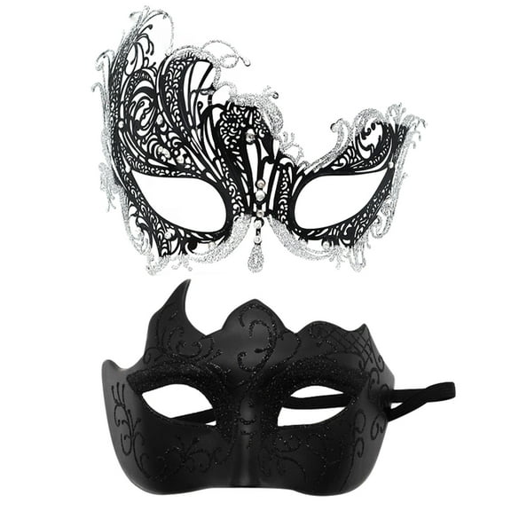 2 Pack Couple Face Guard Metal Boywithuke Mask Face Guard Rave Mask Face Guard Carnival Face Gold Masquerade Mask Guard Role Play Party Dance Wedding Party Face Guard Li
