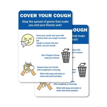 (2 Pack) Cover Your Cough 2 OSHA Notice Sign 5 Inch X 3.5 Inch Vinyl Label Decal Sticker Weather Resistant, UV Protected for Workplace, Business, and Construction Site, Made in the USA