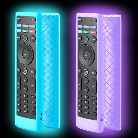 2 Pack Cover for Vizio Remote, Compatible with Remote Case XRT136 / XRT140 D Series Universal Smart TV Control Replacement Silicone Skin Sleeve Glow in The Dark