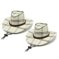 thumbnail image 1 of (2 Pack) Cowboy Hat for Women Men DlY Western Cowgirl Hats Plain Felt Dress-up Play Costume Party Hat Adjustable Strings, Valentine Day Gifts, Cream White, 1 of 6