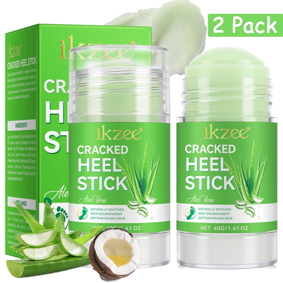 2 Pack Cracked Heel Repair Stick for Dry, Rough, & Cracked Heels, Moisturizing & Soothing Treatment, 1.41 oz - Aloe Vera