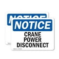 thumbnail image 1 of (2 Pack) Crane Power Disconnect OSHA Notice Sign 10 Inch X 7 Inch Vinyl Label Decal Sticker Weather Resistant, UV Protected for Workplace, Business, and Construction Site, Made in the, 1 of 7