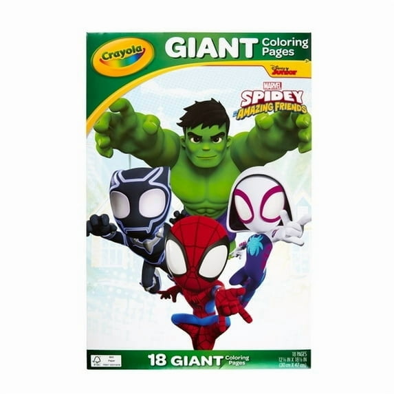 ( 2 Pack ) Crayola Spidey & His Amazing Friends Giant Coloring Pages, 18-Pgs, Coloring Gifts