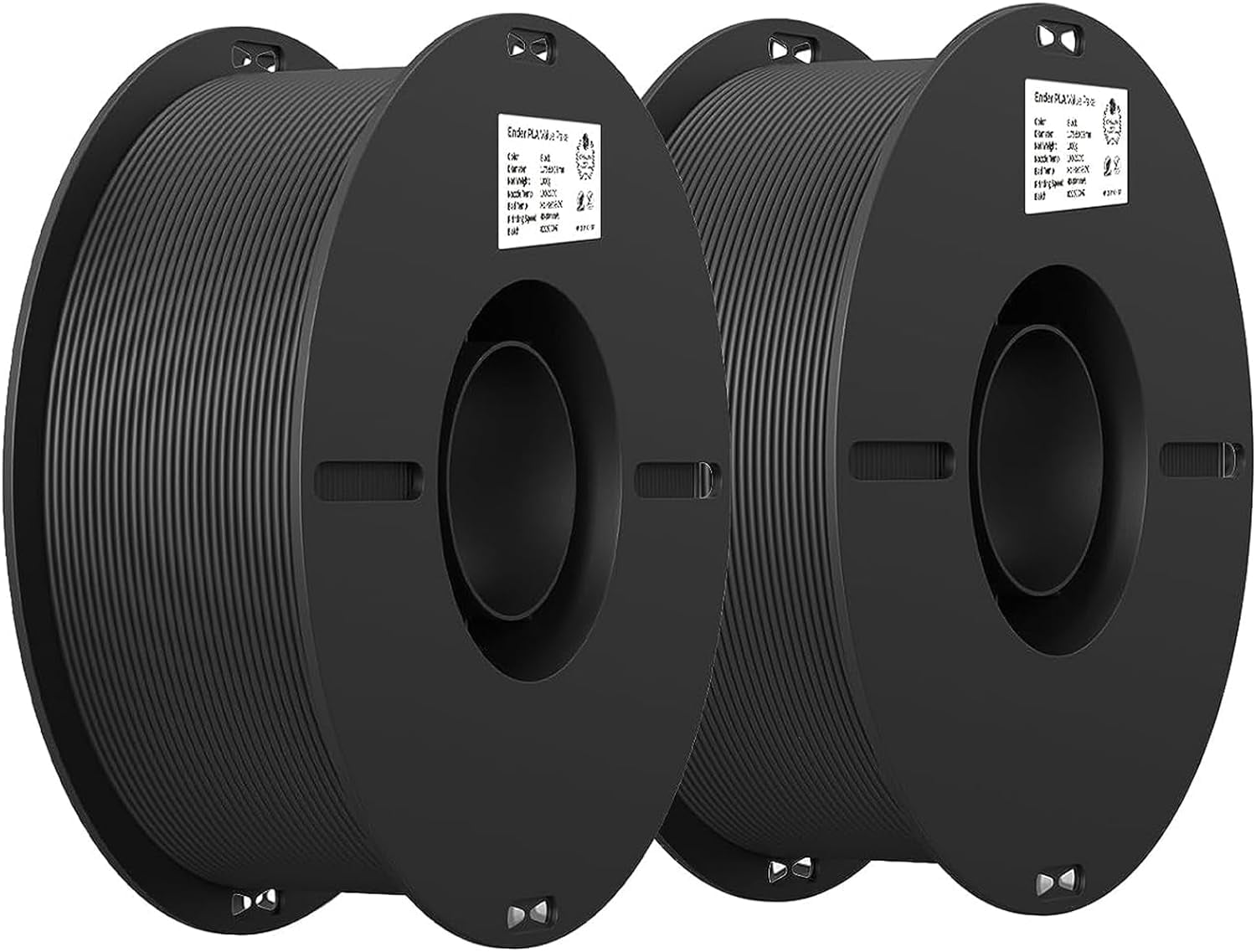 2-Pack Creality 3D Printer Filament, 1.75mm PLA Filament Bundle 2kg for 3D Printing, Ender PLA Filament No-Tangling, Strong Bonding & Overhang Performance, Accuracy +/- 0.02mm, Black & Black