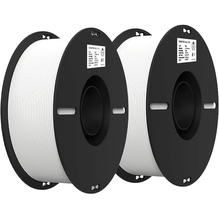 2-Pack Creality 3D Printer Filament, 1.75mm PLA Filament Bundle 2kg for 3D Printing, Ender PLA Filament No-Tangling, Strong Bonding & Overhang Performance, Accuracy +/- 0.02mm, White & White