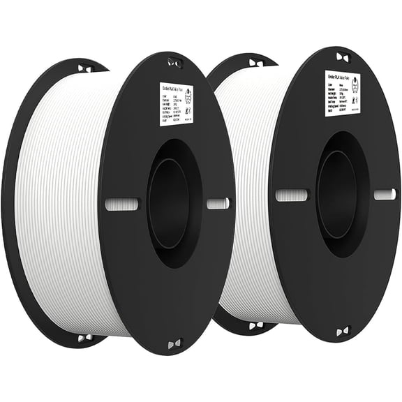 2-Pack Creality 3D Printer Filament, 1.75mm PLA Filament Bundle 2kg for 3D Printing, Ender PLA Filament No-Tangling, Strong Bonding & Overhang Performance, Accuracy +/- 0.02mm, White & White
