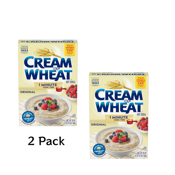 ( 2 Pack ) Cream of Wheat Original Hot Cereal, Kosher, 28 oz Box, 1 Min