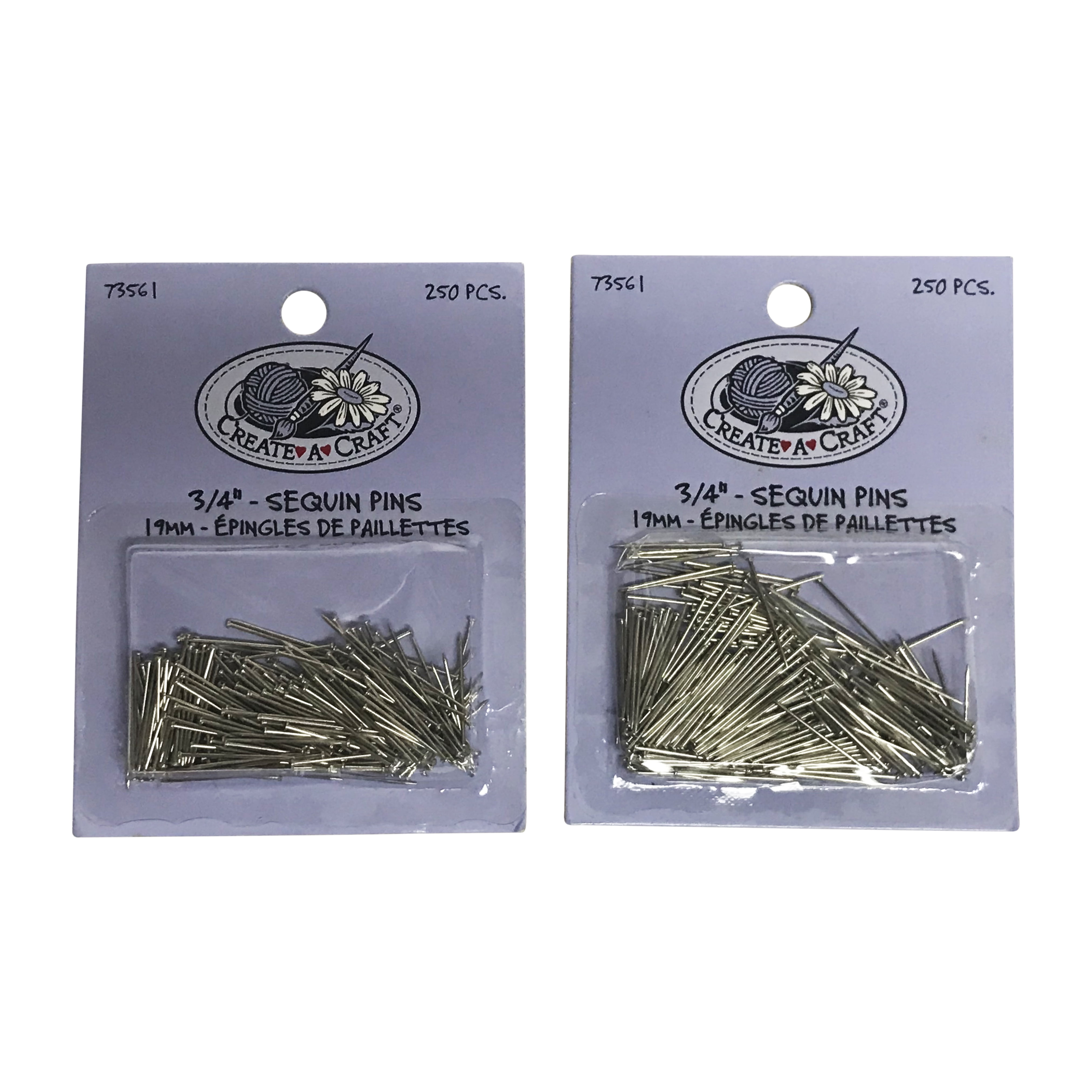 2 Pack Create A Craft Sequin Pins 3/4 250 Count