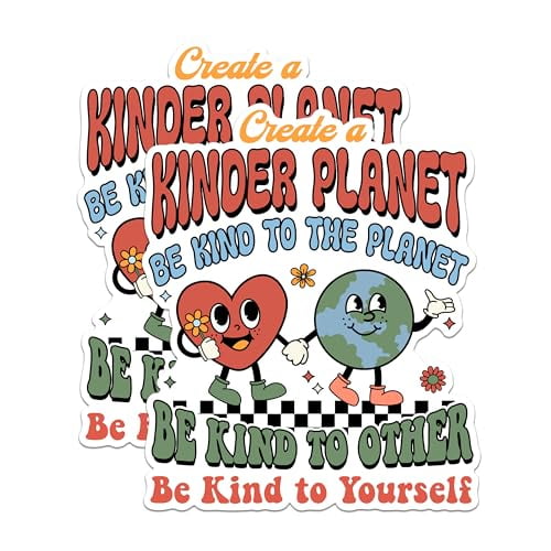 (2 Pack) Create a Kinder Planet Magnets - Be Kind to The Planet Magnets - Be Kind to Others Magnets- 5" On Longest Side - for Fridges, Toolboxes, Cars - Made in USA - MAG2989
