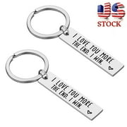2 Pack Creative I Love You More The End I Win For Couples Novelty Lovers Keyring Keychain Stainless Steel Key Holder Valentine Gift