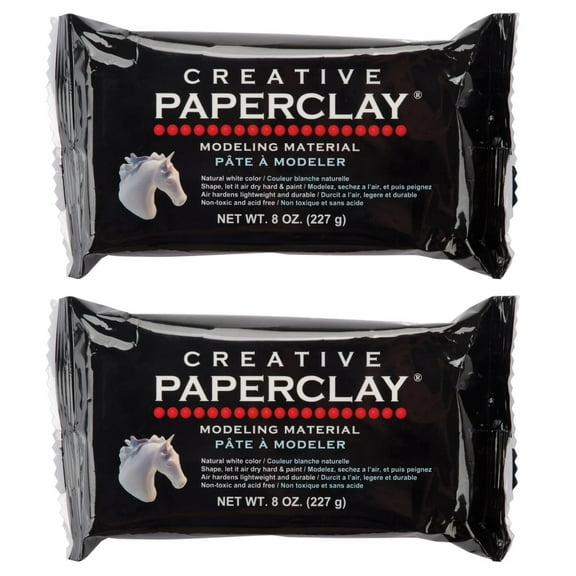 2-Pack - Creative Paperclay 8 Ounces-White