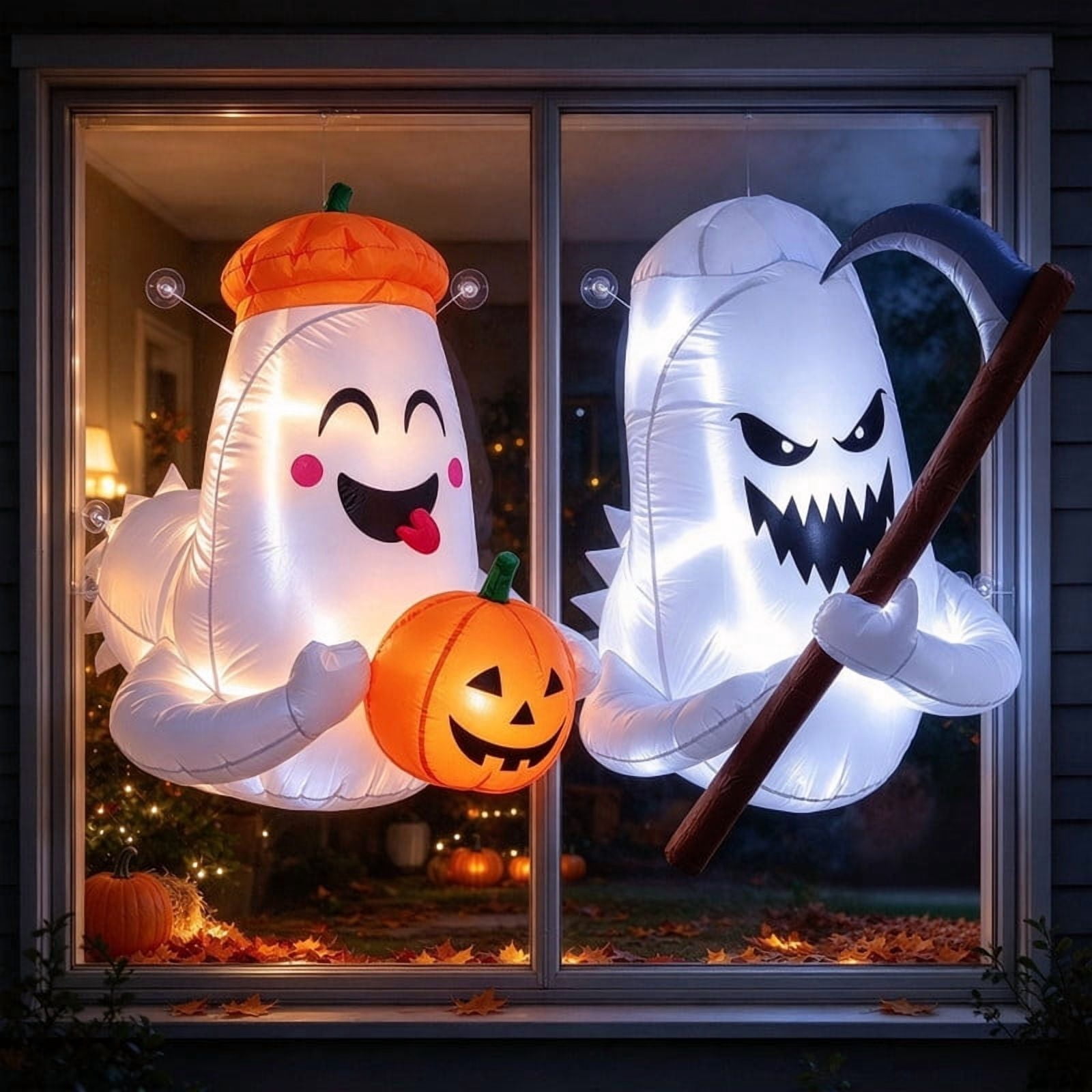 2 Pack Creepy Inflatable Halloween Window Decorations, 3 FT Inflatable ...