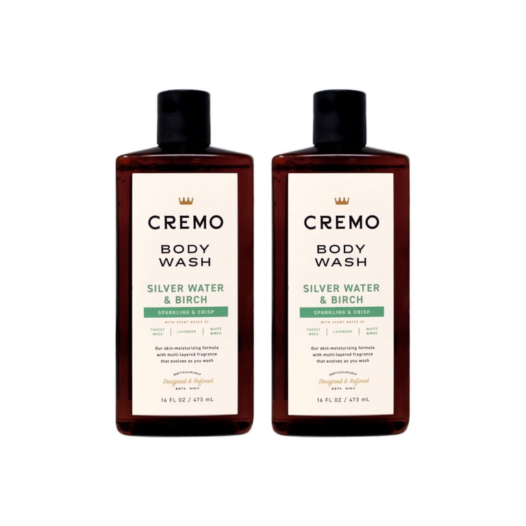 2 Pack - Cremo Body Wash for Men, Silver Water & Birch, Sparkling