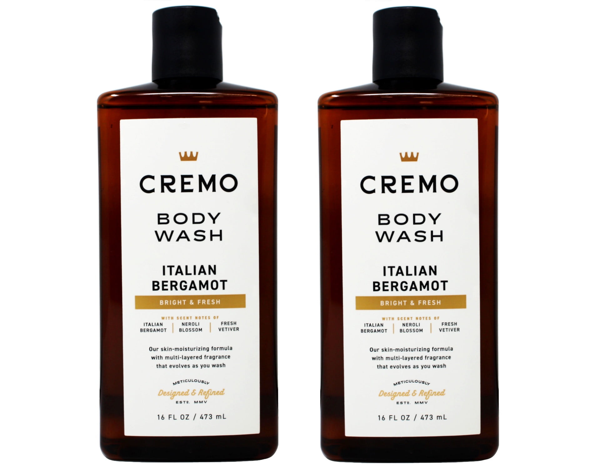2 Pack - Cremo Italian Bergamot Body Wash for Men, Notes of Italian Bergamot, Neroli Blossom, and Fresh Vetiver, 16 Fl Oz