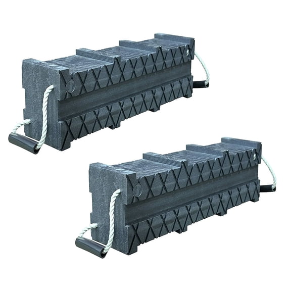 (2 Pack) Cribbing Block Stacker 6" x 7" x 24" - Black - High Density Polymer Material