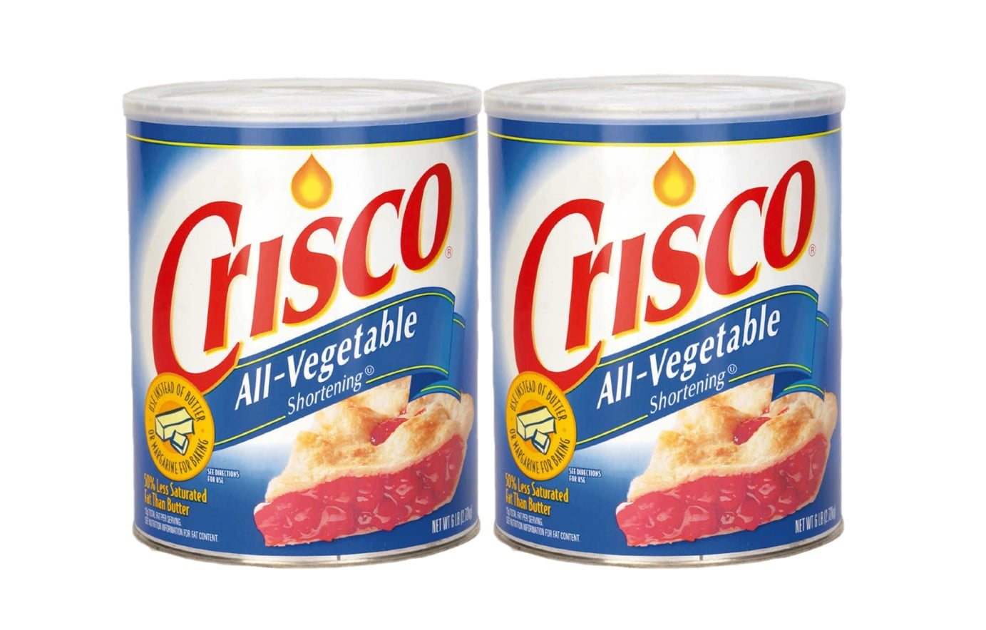 2 Pack Crisco AllVegetable Shortening, 6 lbs