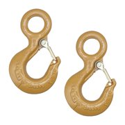 2 Pack Crosby 3 Ton Eye Hook with Safety Latch   6,000 lbs WLL, Alloy Steel, Stock #1022413, L-320AN, Compatible with G80/G100 7/16" Chains   Heavy Duty Lifting Hook for Rigging, Crane