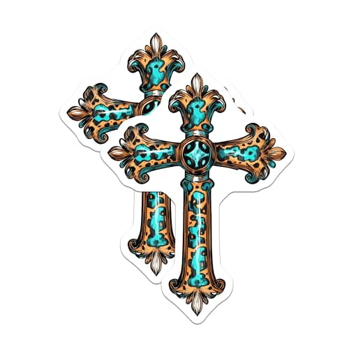(2 Pack) Cross Design Magnets Magnets - Animal Print Cross - 5" On Longest Side - Made in USA - Sticks to Refrigerators & Metal Surfaces - MAG8728