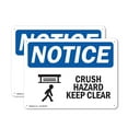 thumbnail image 1 of (2 Pack) Crush Hazard Keep Clear OSHA Notice Sign 24 Inch X 18 Inch Indoor / Outdoor Rust-Free Aluminum Metal Signs for Workplace, Workshop, and Construction Site, Made in the USA, 1 of 8