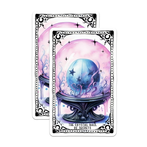 (2 Pack) Crystal Ball of Secrets Magnets - Mystical Fortune Telling Magnets - Enchanted Orb Magnets - 5" On Longest Side - for Cars, Refrigerators, Toolboxes, Lockers - Made in USA MAG3588