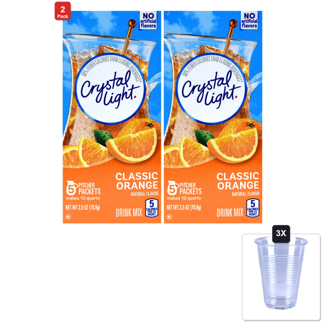 2 Pack | Crystal Light Pitcher Packets, Classic Orange, 2.5 Oz & 3x ...