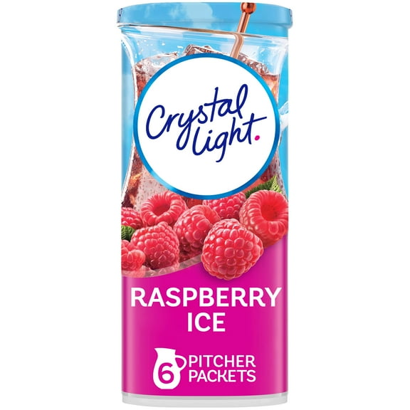 2 Pack-Crystal Light Sugar-Free Raspberry Ice Drink Mix (6 Pitcher Packets) Packaing mayvary