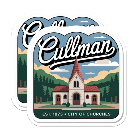 (2 Pack) Cullman Alabama Magnets - City of Churches - Souvenir Fridge Magnets - 5" On Longest Side - Premium Magnet - for Cars, Refrigerators, Toolboxes, Lockers - Made in USA - MAG17771